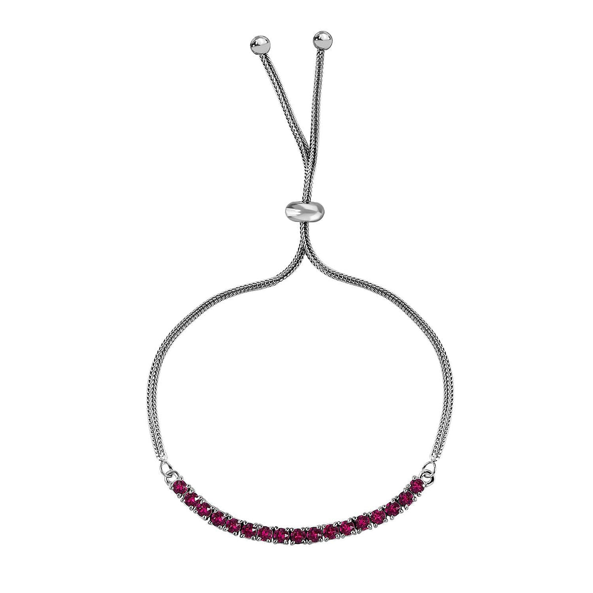 Fuchsia Swarovski Crystal Bracelet in Platinum Bond (7.50 In)