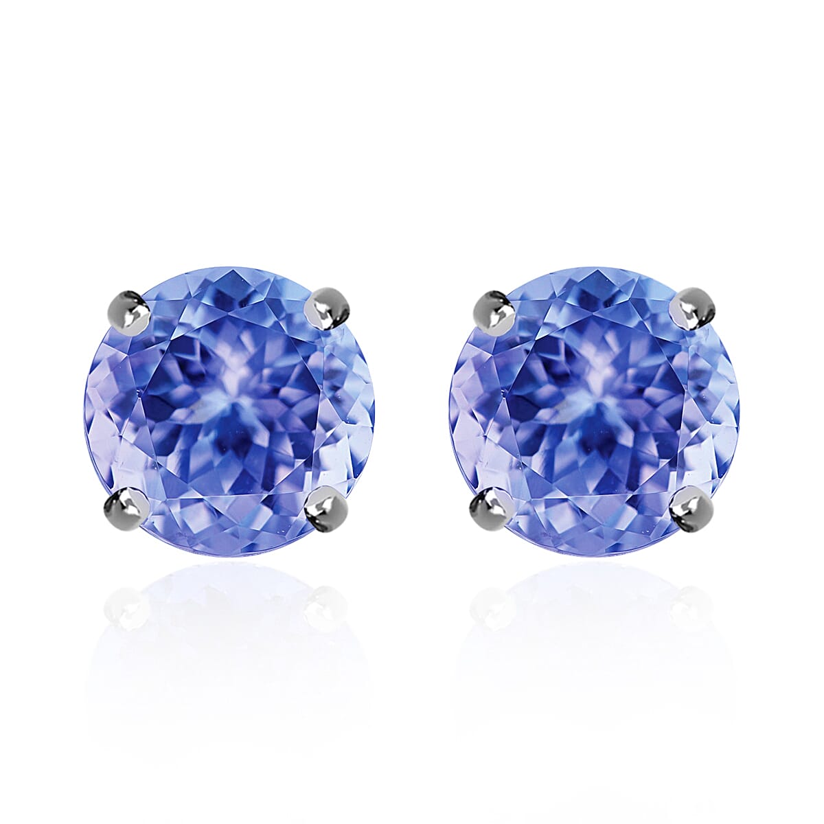 AAAA Tanzanite 2.90 ctw Solitaire Stud Earrings in 950 Platinum