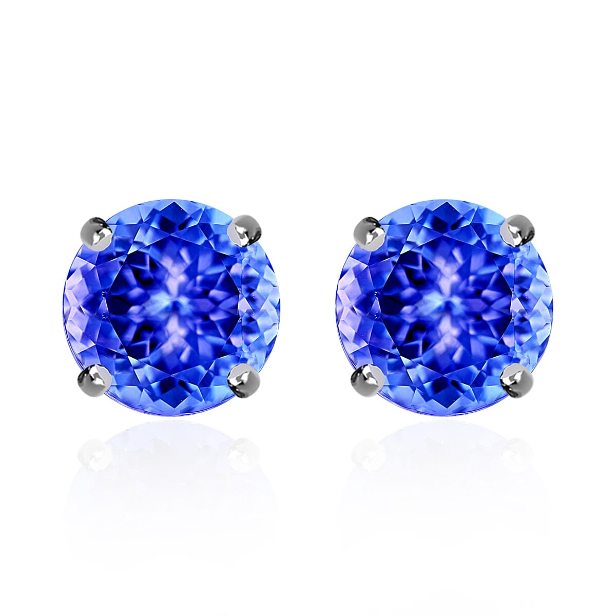 AAAA Tanzanite 2.90 ctw Solitaire Stud Earrings in 950 Platinum