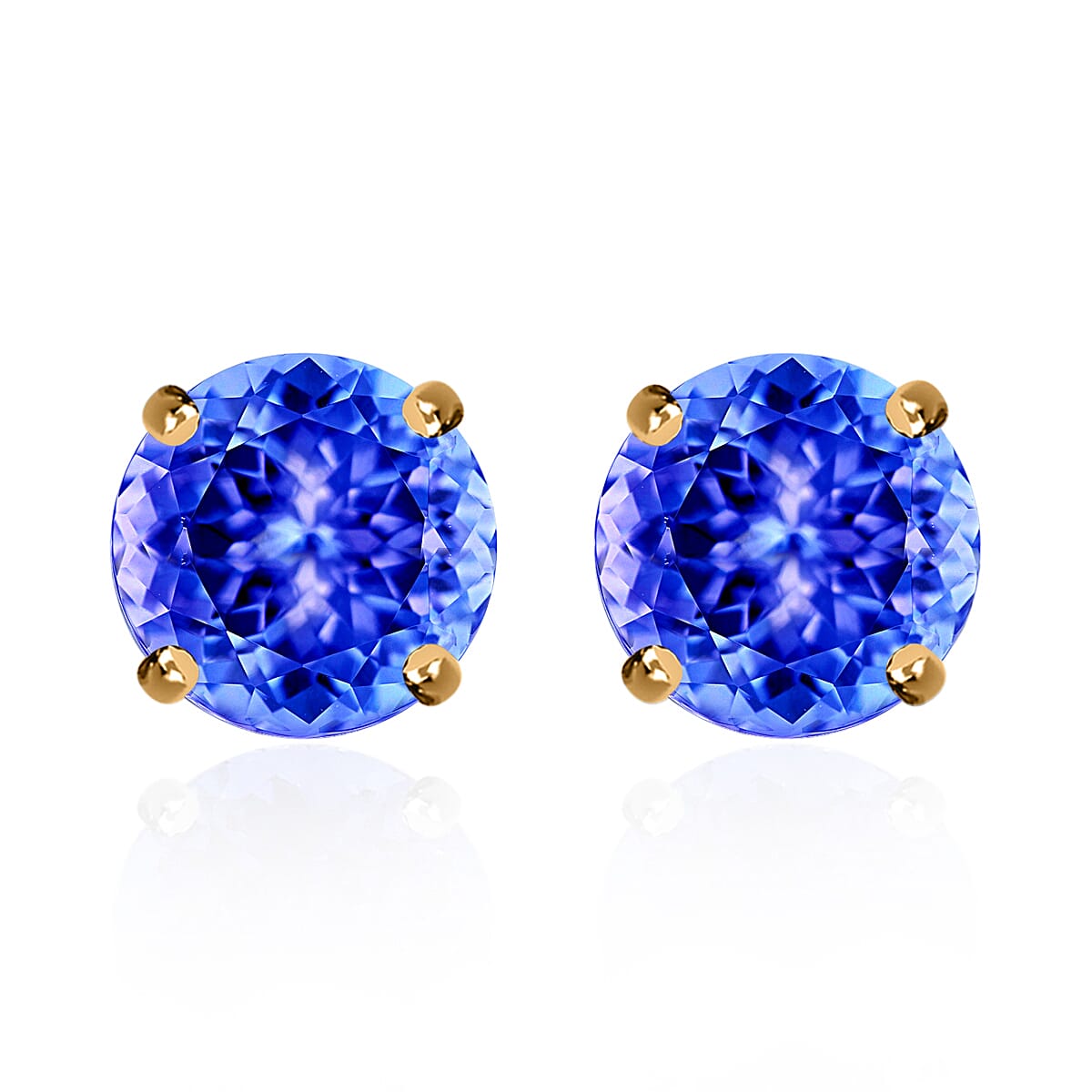 AAAA Tanzanite 2.90 ctw Solitaire Stud Earrings in 950 Platinum
