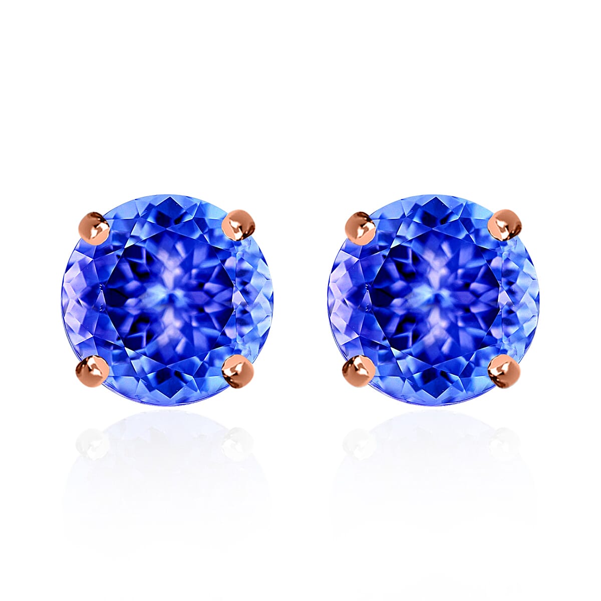 AAAA Tanzanite 2.90 ctw Solitaire Stud Earrings in 950 Platinum