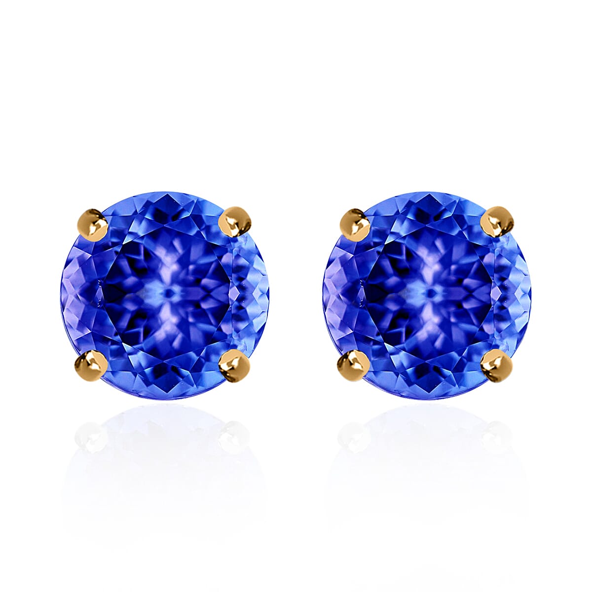 AAAA Tanzanite 2.90 ctw Solitaire Stud Earrings in 950 Platinum