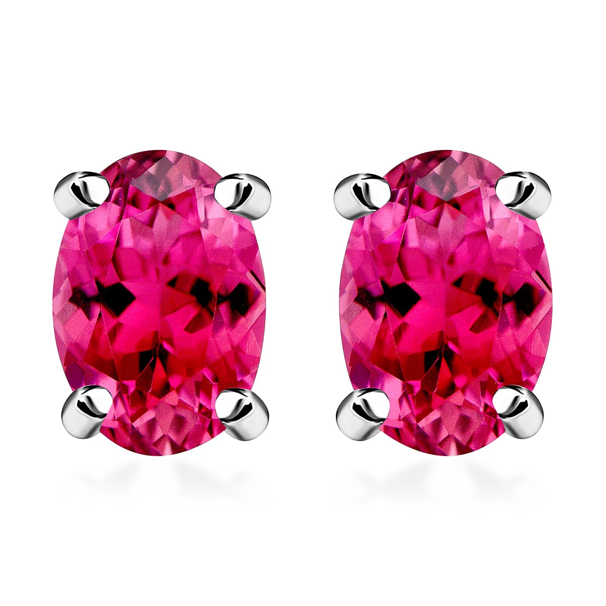 D'Joy Tanzanite 1.00 ctw Solitaire Stud Earrings in Platinum Over Sterling Silver