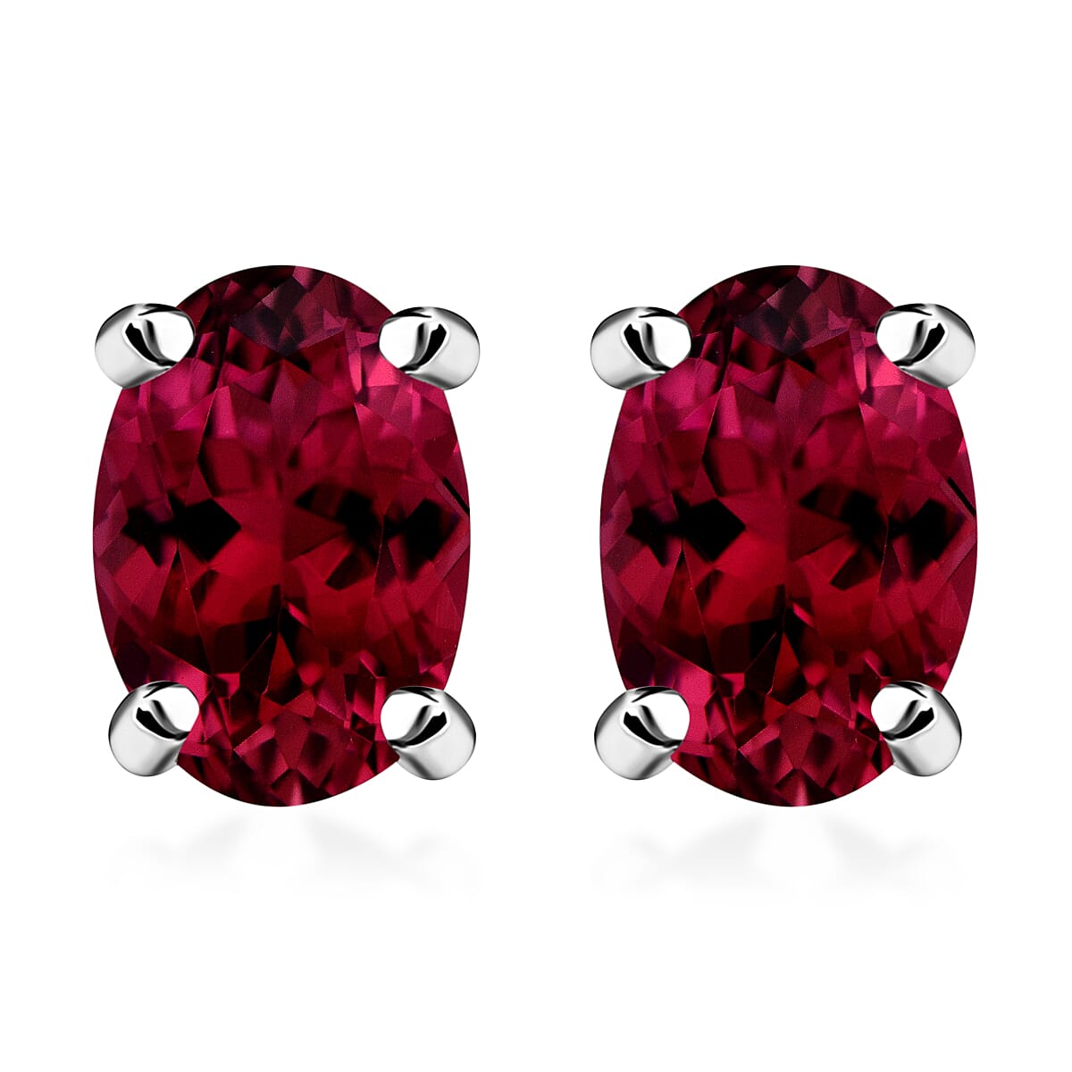 D'Joy Tanzanite 1.00 ctw Solitaire Stud Earrings in Platinum Over Sterling Silver
