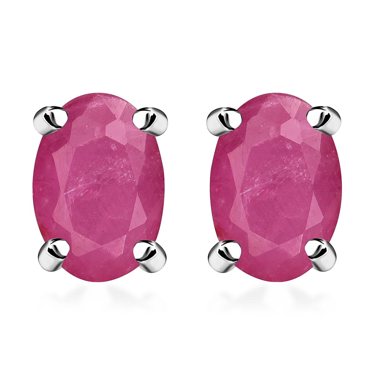 D'Joy Tanzanite 1.00 ctw Solitaire Stud Earrings in Platinum Over Sterling Silver