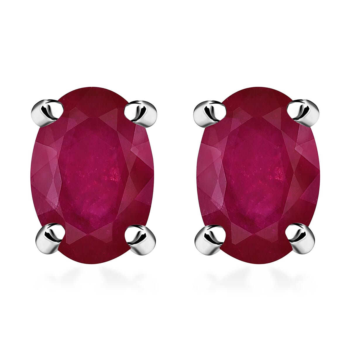 D'Joy Tanzanite 1.00 ctw Solitaire Stud Earrings in Platinum Over Sterling Silver