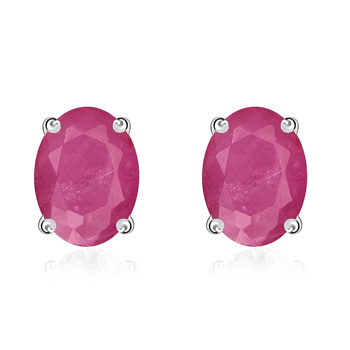 Tanzanite Solitaire Stud Earrings in Platinum Over Sterling Silver 1.65 ctw