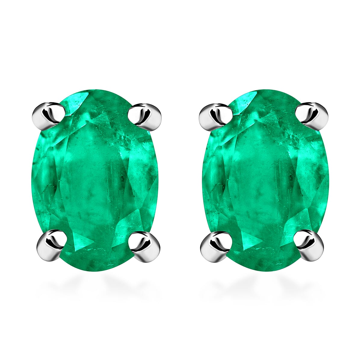 D'Joy Tanzanite 1.00 ctw Solitaire Stud Earrings in Platinum Over Sterling Silver