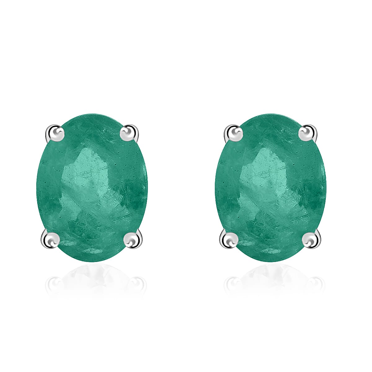 Tanzanite Solitaire Stud Earrings in Platinum Over Sterling Silver 1.65 ctw