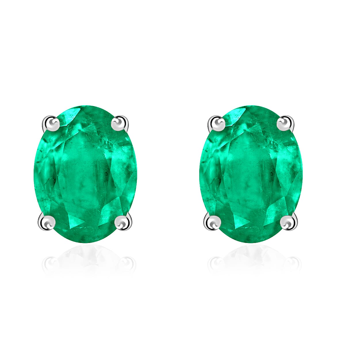 Tanzanite Solitaire Stud Earrings in Platinum Over Sterling Silver 1.65 ctw