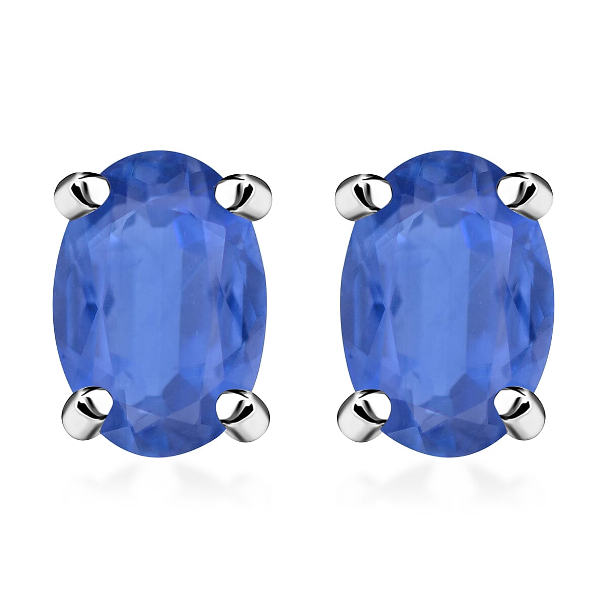 D'Joy Tanzanite 1.00 ctw Solitaire Stud Earrings in Platinum Over Sterling Silver