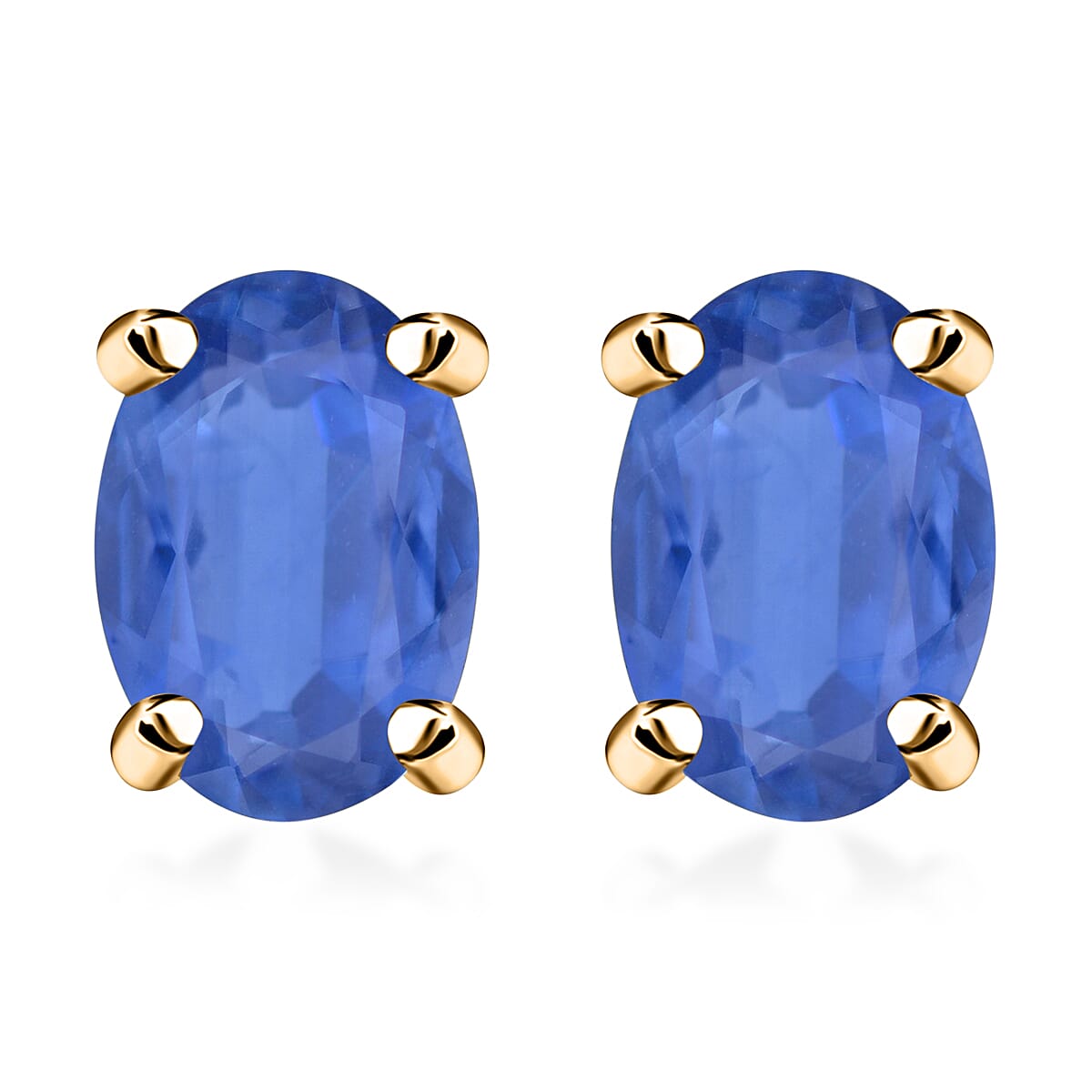D'Joy Tanzanite 1.00 ctw Solitaire Stud Earrings in Platinum Over Sterling Silver
