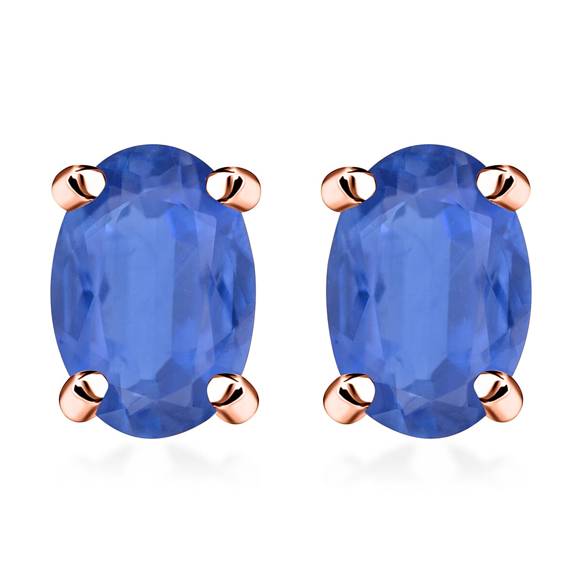 D'Joy Tanzanite 1.00 ctw Solitaire Stud Earrings in Platinum Over Sterling Silver