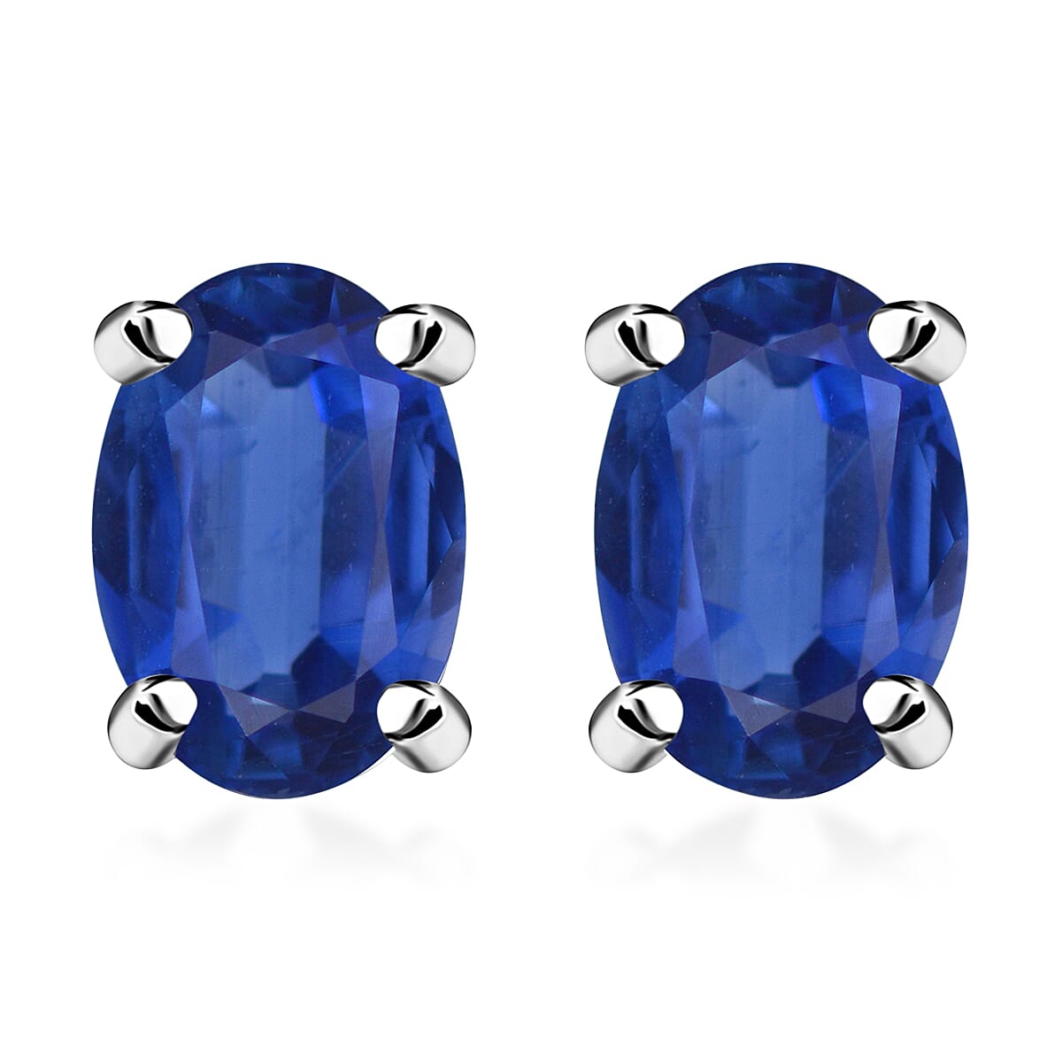 D'Joy Tanzanite 1.00 ctw Solitaire Stud Earrings in Platinum Over Sterling Silver