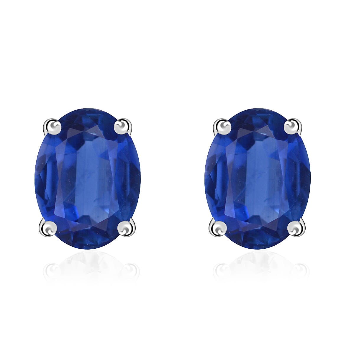 Tanzanite Solitaire Stud Earrings in Platinum Over Sterling Silver 1.65 ctw