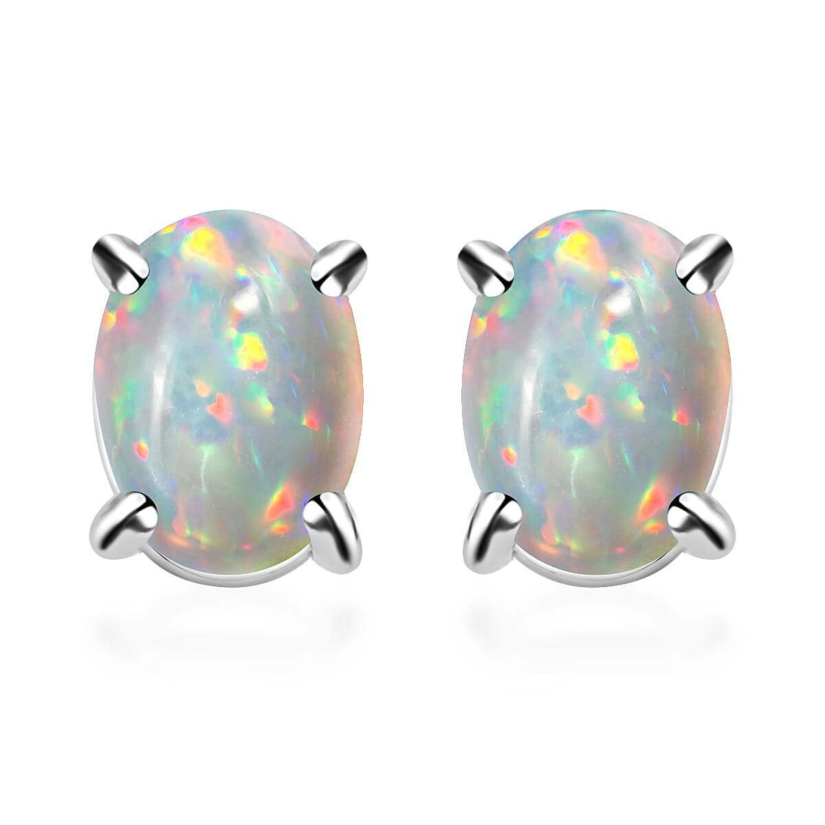 Premium Sleeping Beauty Turquoise Solitaire Stud Earrings in Platinum Over Sterling Silver 1.70 ctw