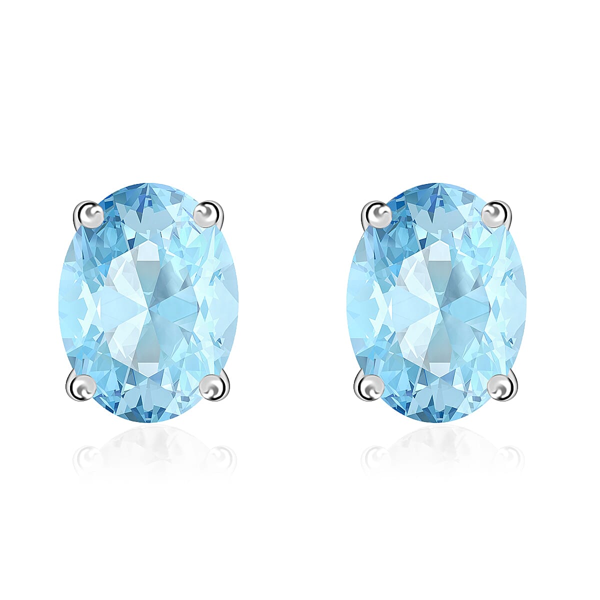Tanzanite Solitaire Stud Earrings in Platinum Over Sterling Silver 1.65 ctw