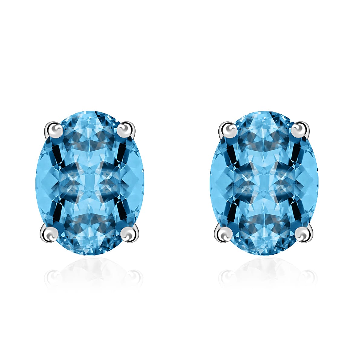 Tanzanite Solitaire Stud Earrings in Platinum Over Sterling Silver 1.65 ctw