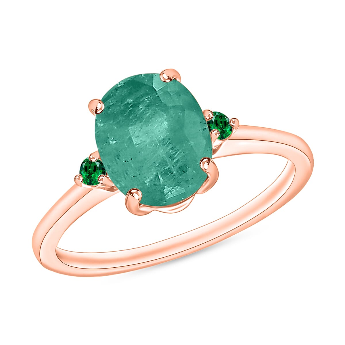 Luxoro 14K White Gold Premium Kagem Zambian Emerald and Boyaca Colombian Emerald Ring (Size 4.0) 4 Grams 1.90 ctw