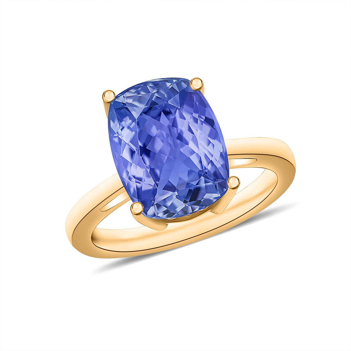 Tanzanite Solitaire Ring in Platinum Over Sterling Silver (Size 10) 1.40 ctw