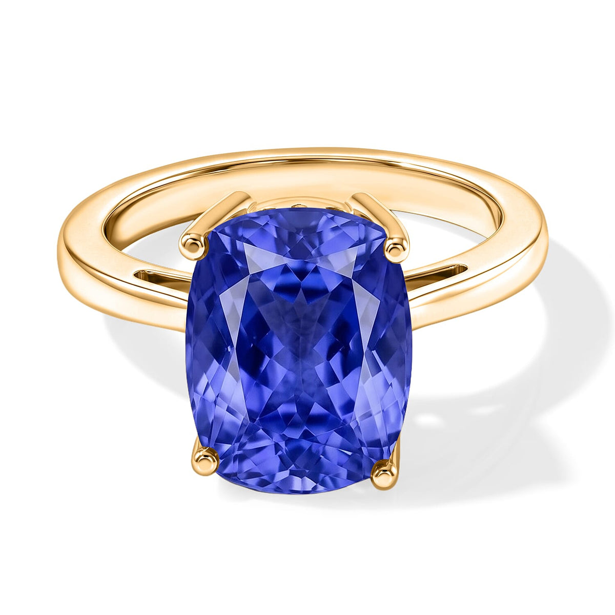 Tanzanite Solitaire Ring in Platinum Over Sterling Silver (Size 10) 1.40 ctw