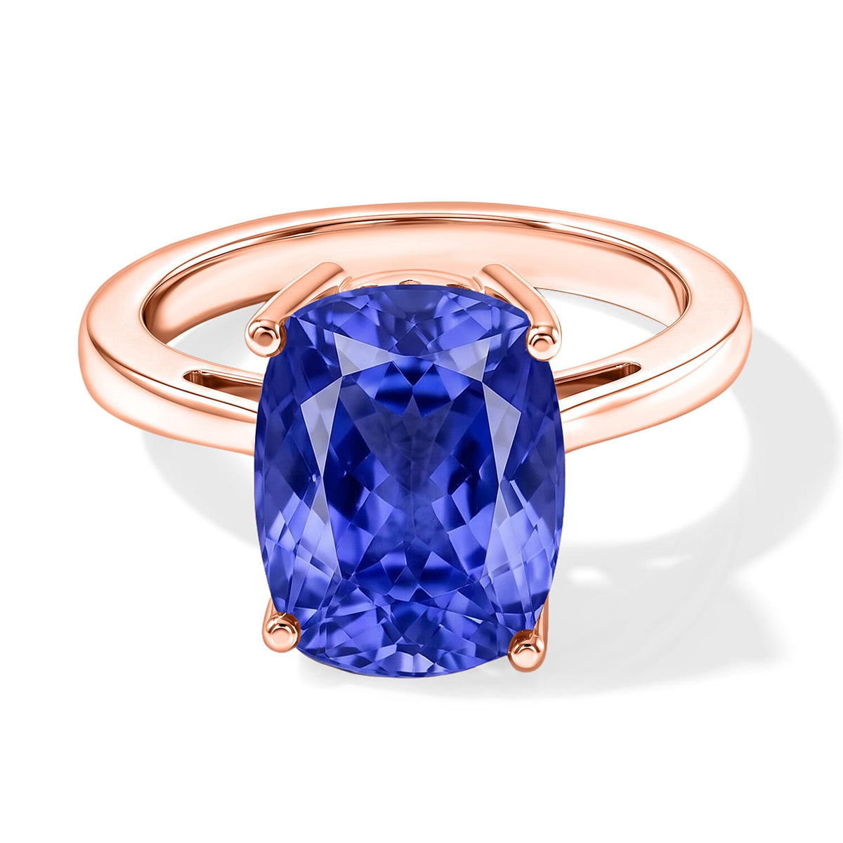 Tanzanite Solitaire Ring in Platinum Over Sterling Silver (Size 10) 1.40 ctw