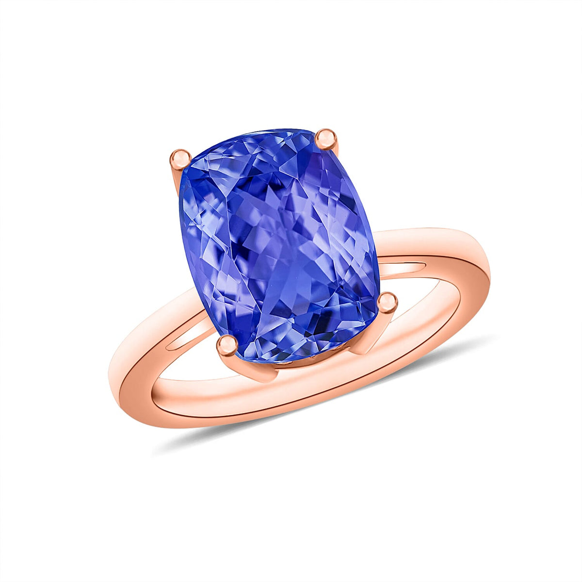 Tanzanite Solitaire Ring in Platinum Over Sterling Silver (Size 10) 1.40 ctw