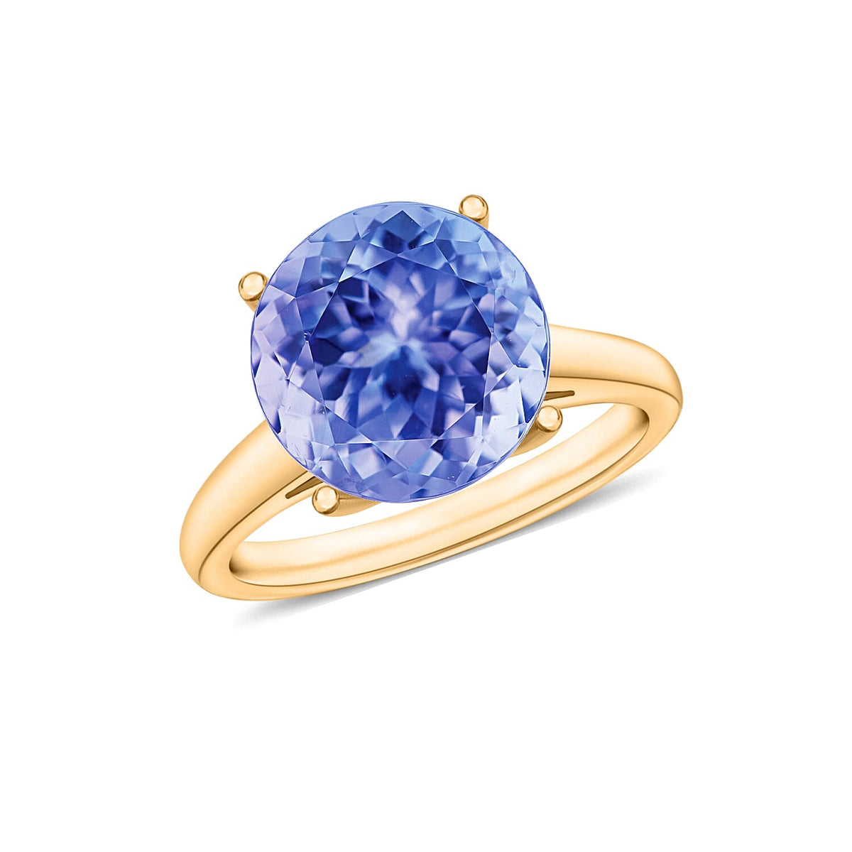 Tanzanite Solitaire Ring in Platinum Over Sterling Silver (Size 10) 1.45 ctw