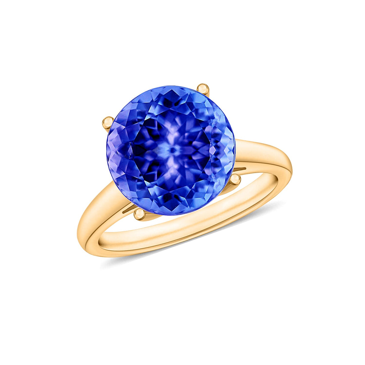 Tanzanite Solitaire Ring in Platinum Over Sterling Silver (Size 10) 1.45 ctw