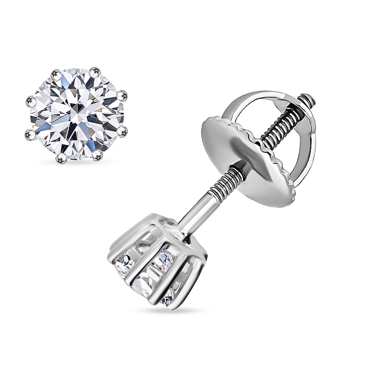 950 Platinum Luxuriant Lab Grown Diamond (E-F, VS) Earrings 1.00 ctw