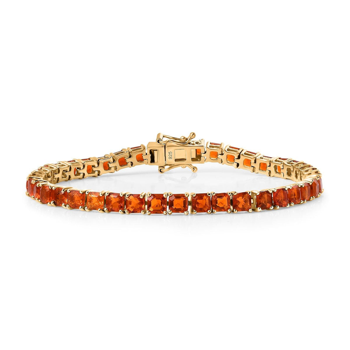 Crimson Fire Opal Bracelet in 18K Vermeil YG Over Sterling Silver (7.50 In) 8.58 ctw