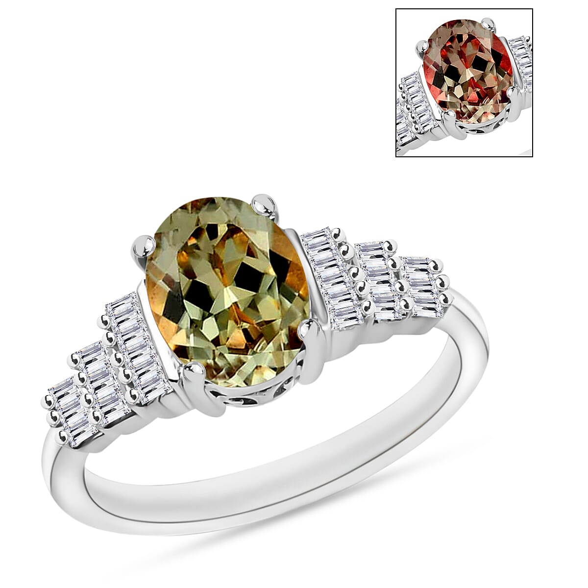 Iliana AAA Turkizite and G-H SI Diamond 1.40 ctw Ring in 18K White Gold
