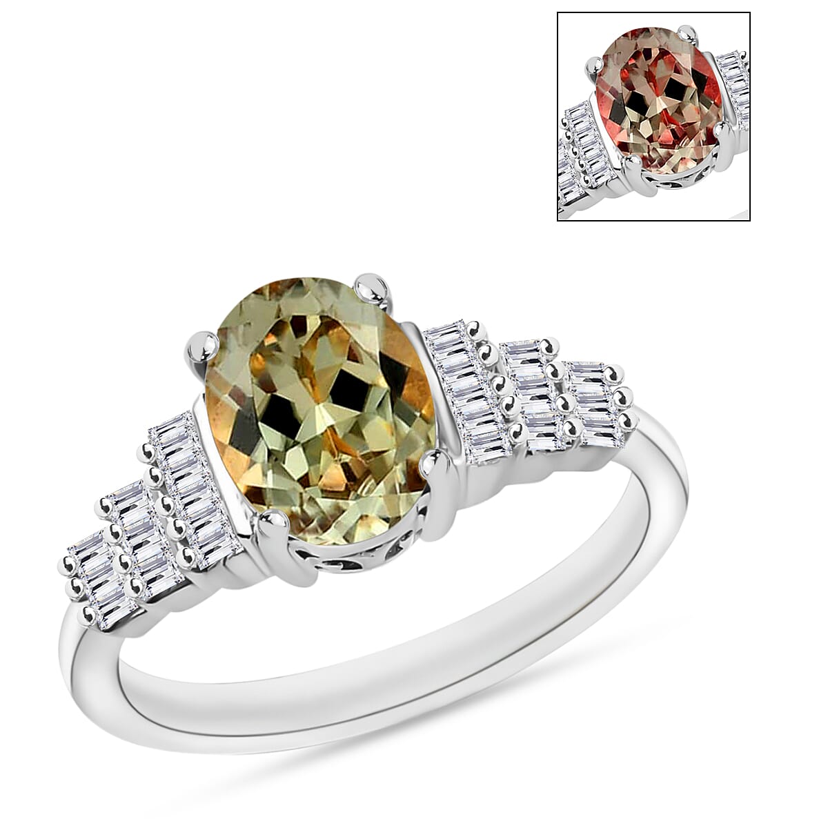 Iliana AAA Turkizite and G-H SI Diamond 1.40 ctw Ring in 18K White Gold