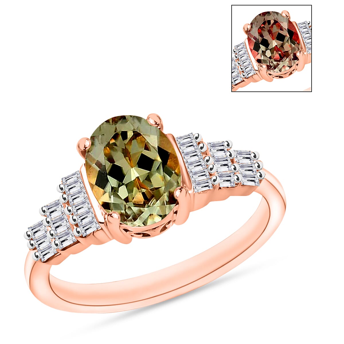 Iliana AAA Turkizite and G-H SI Diamond 1.40 ctw Ring in 18K White Gold