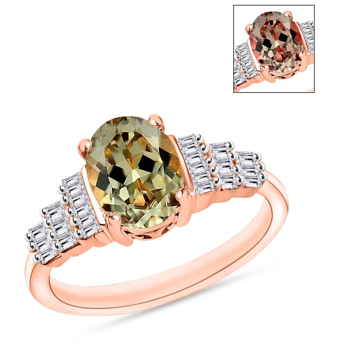 Iliana AAA Turkizite and G-H SI Diamond 1.40 ctw Ring in 18K White Gold