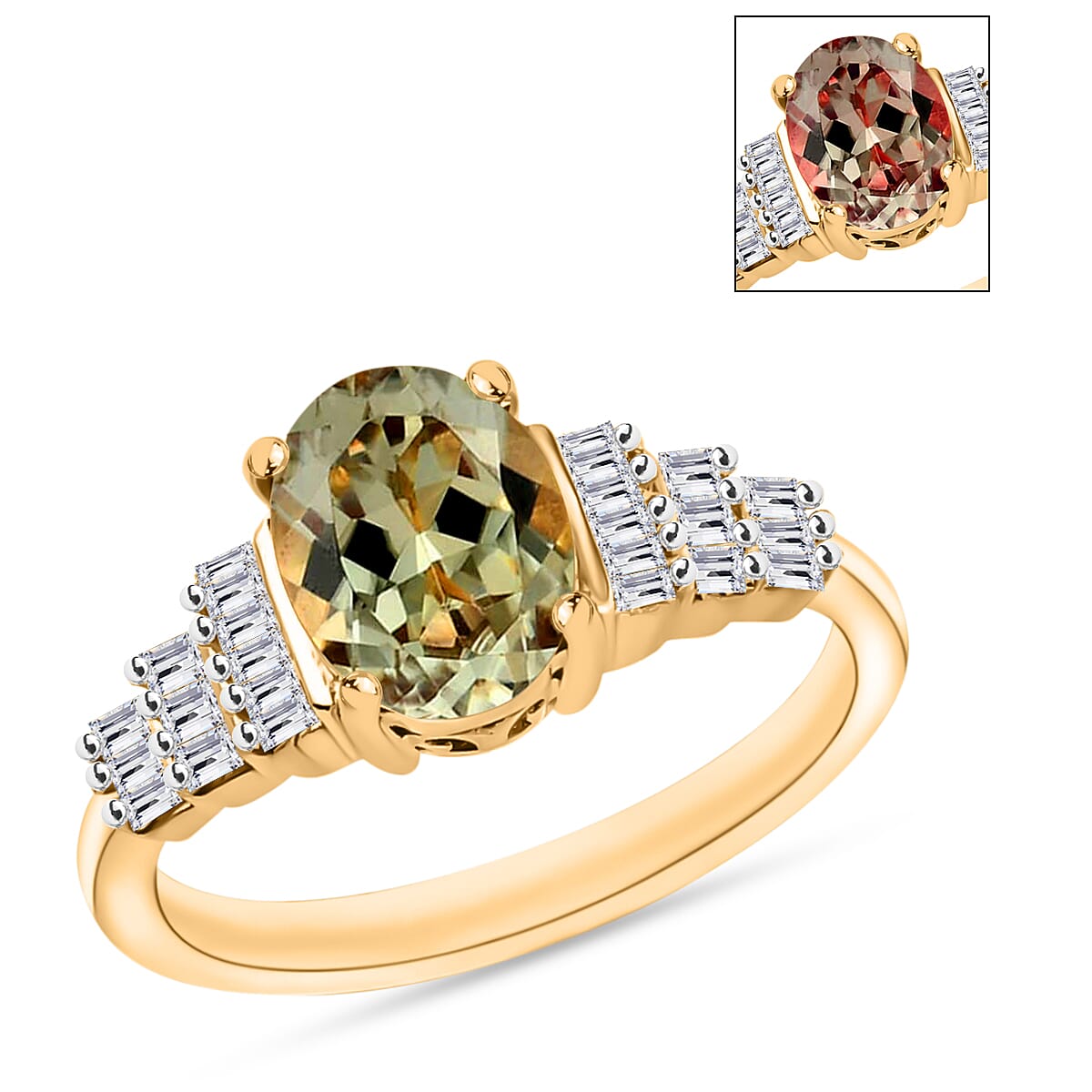 Iliana AAA Turkizite and G-H SI Diamond 1.40 ctw Ring in 18K White Gold