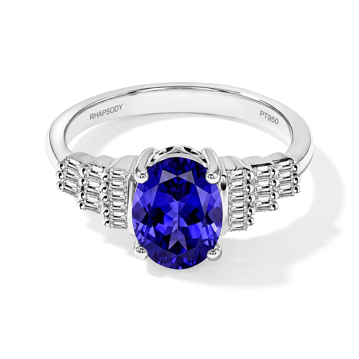 Luxoro Premium Tanzanite and G-H SI Diamond 1.48 ctw Ring in 14K White Gold (Size 10.0)