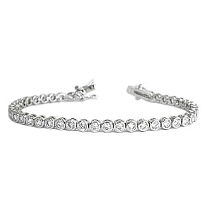 Simulated Diamond Bracelet in Silvertone (7.50 In) 1.00 ctw
