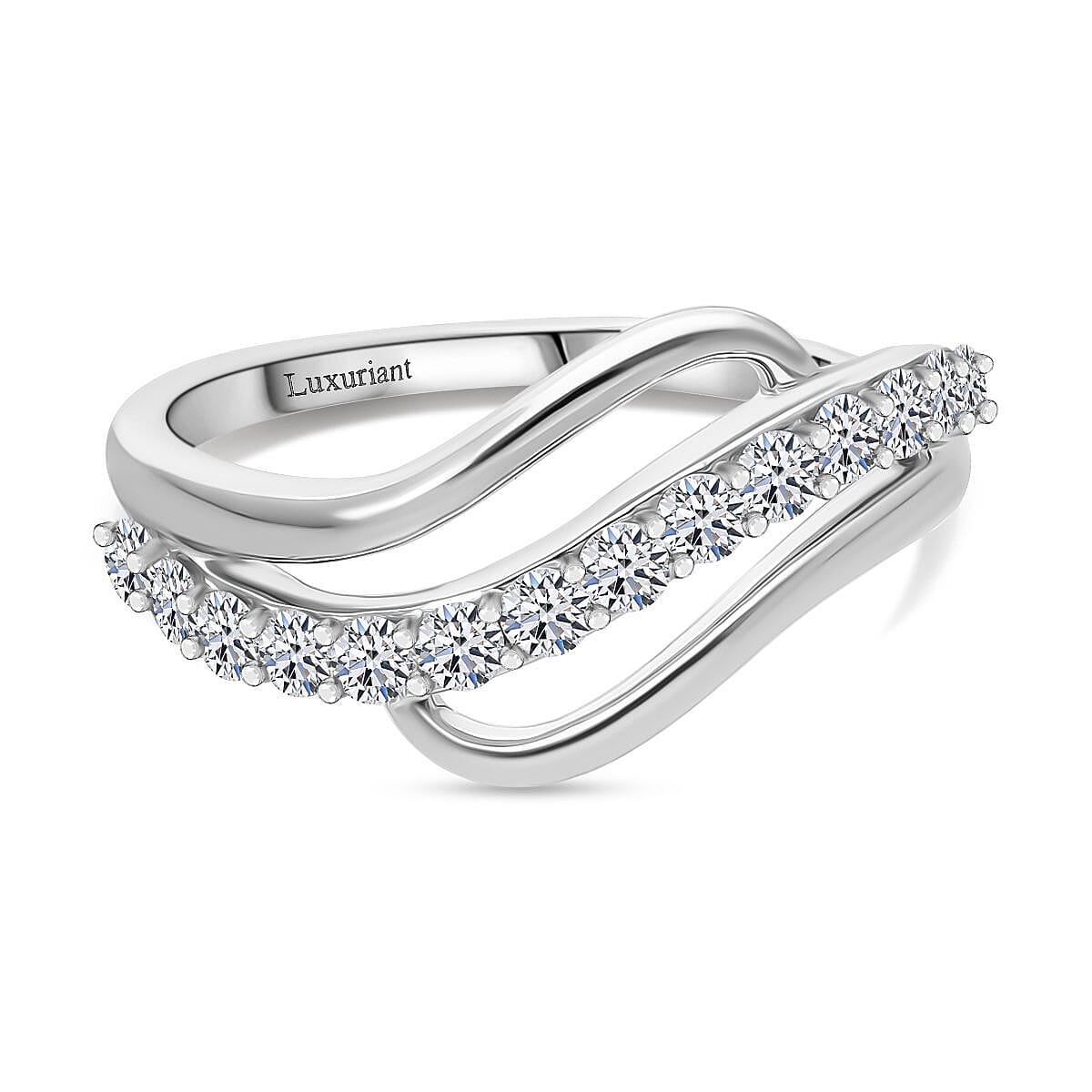 9K White Gold Luxuriant Lab Grown Diamond (G-H, SI) Ring (Size 9.0) 0.50 ctw