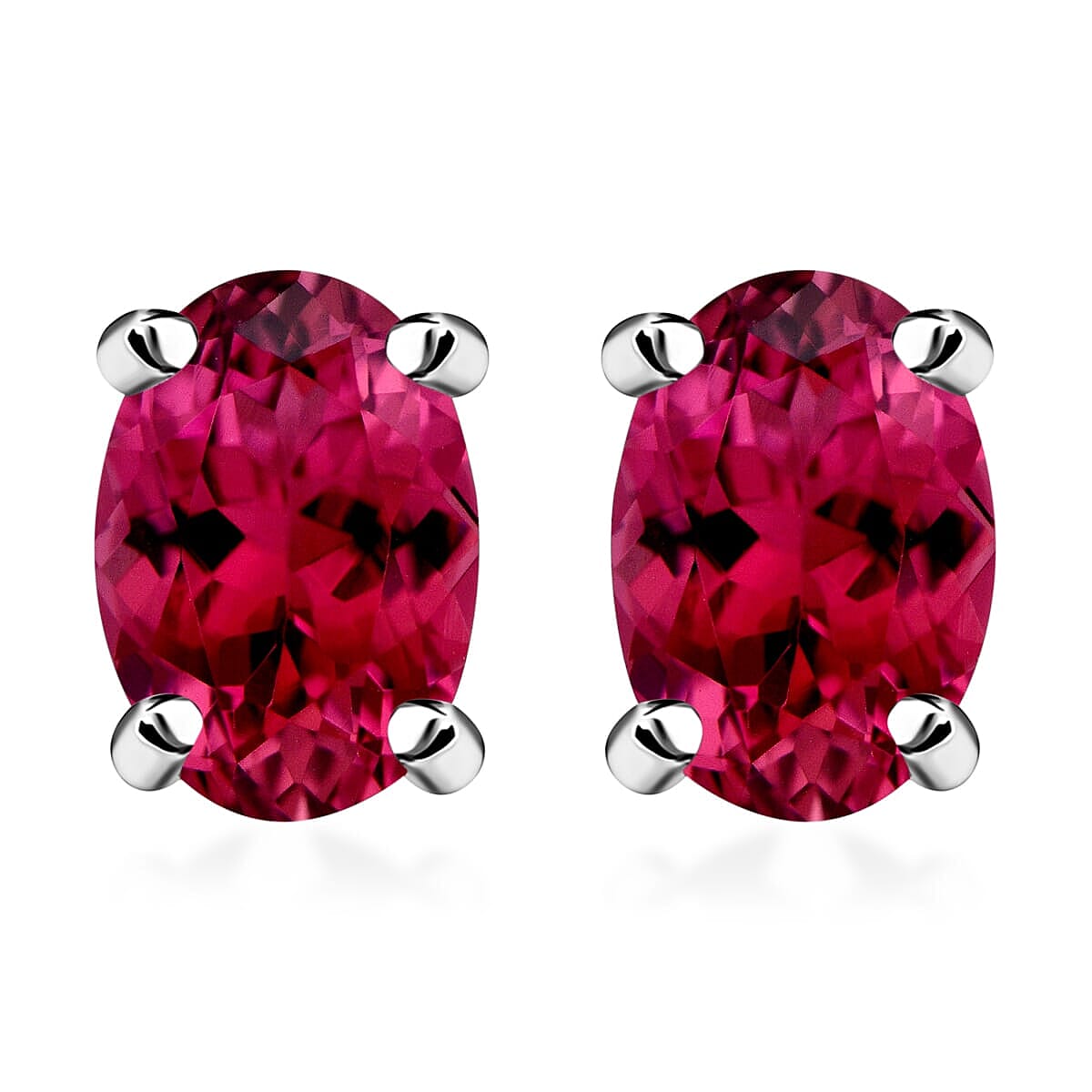 D'Joy Tanzanite 1.00 ctw Solitaire Stud Earrings in Platinum Over Sterling Silver