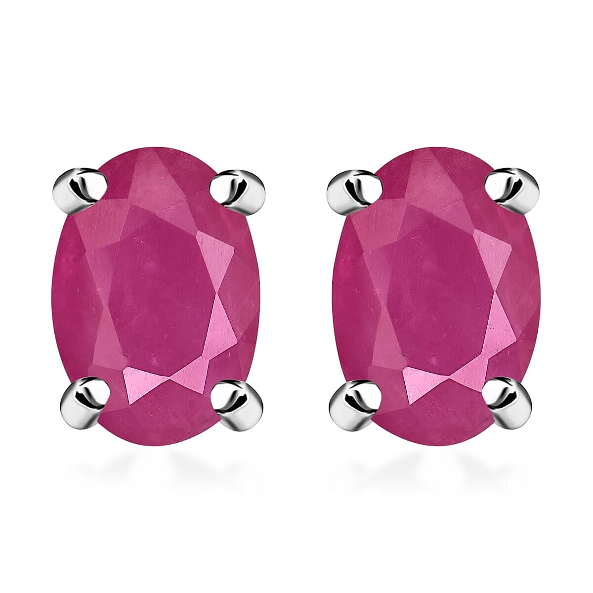 D'Joy Tanzanite 1.00 ctw Solitaire Stud Earrings in Platinum Over Sterling Silver
