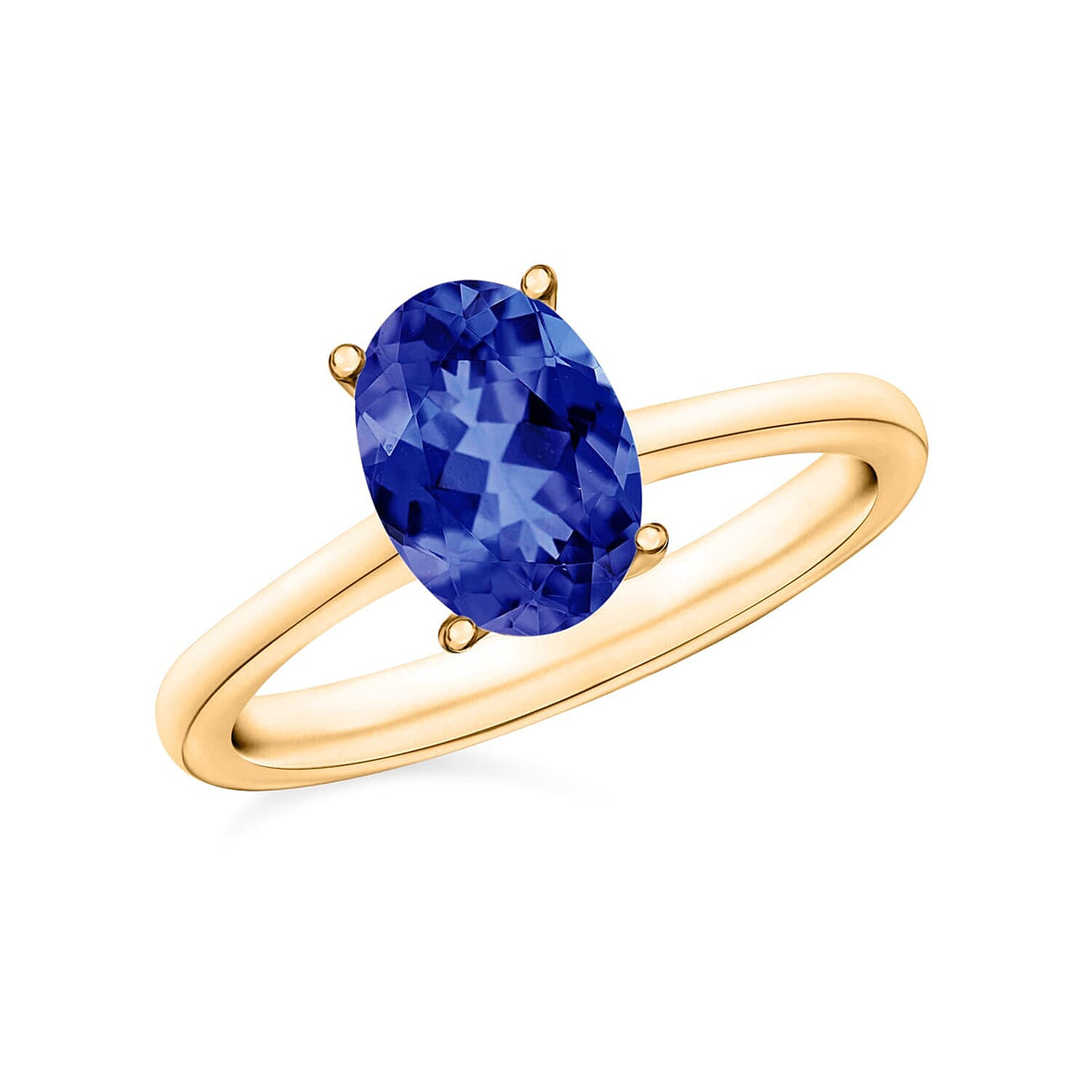 Tanzanite Solitaire Ring in Platinum Over Sterling Silver (Size 4.0) 1.35 ctw
