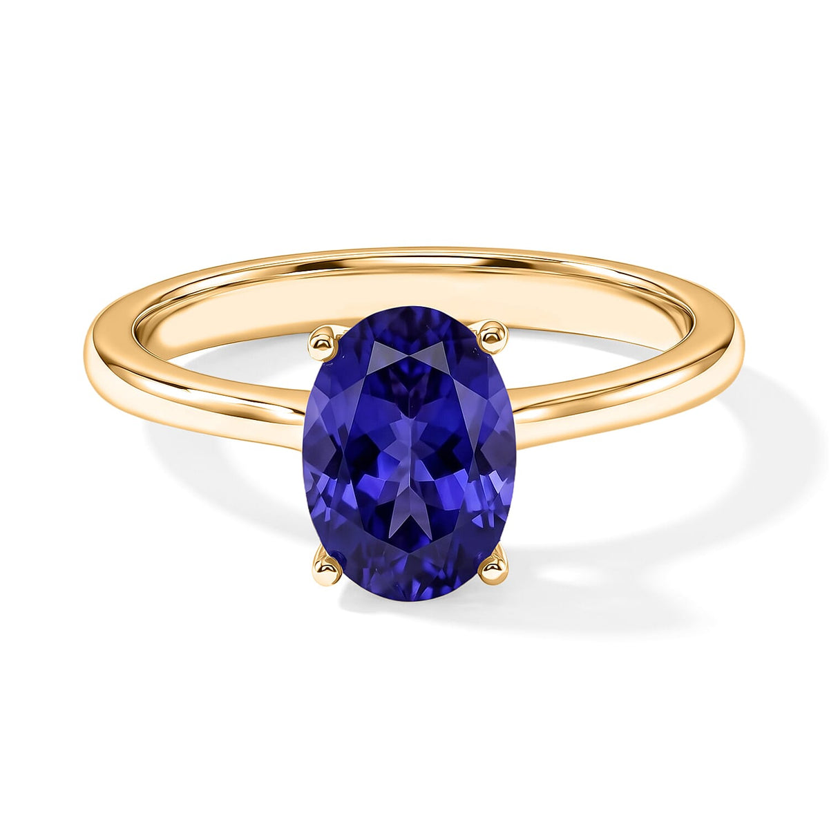 Tanzanite Solitaire Ring in Platinum Over Sterling Silver (Size 4.0) 1.35 ctw