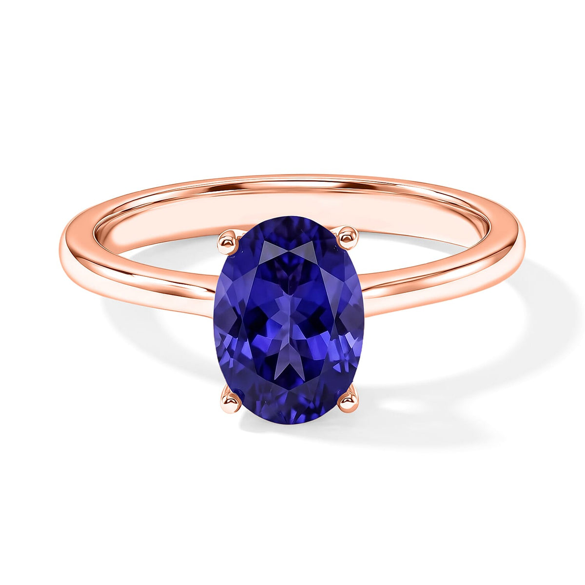 Tanzanite Solitaire Ring in Platinum Over Sterling Silver (Size 4.0) 1.35 ctw