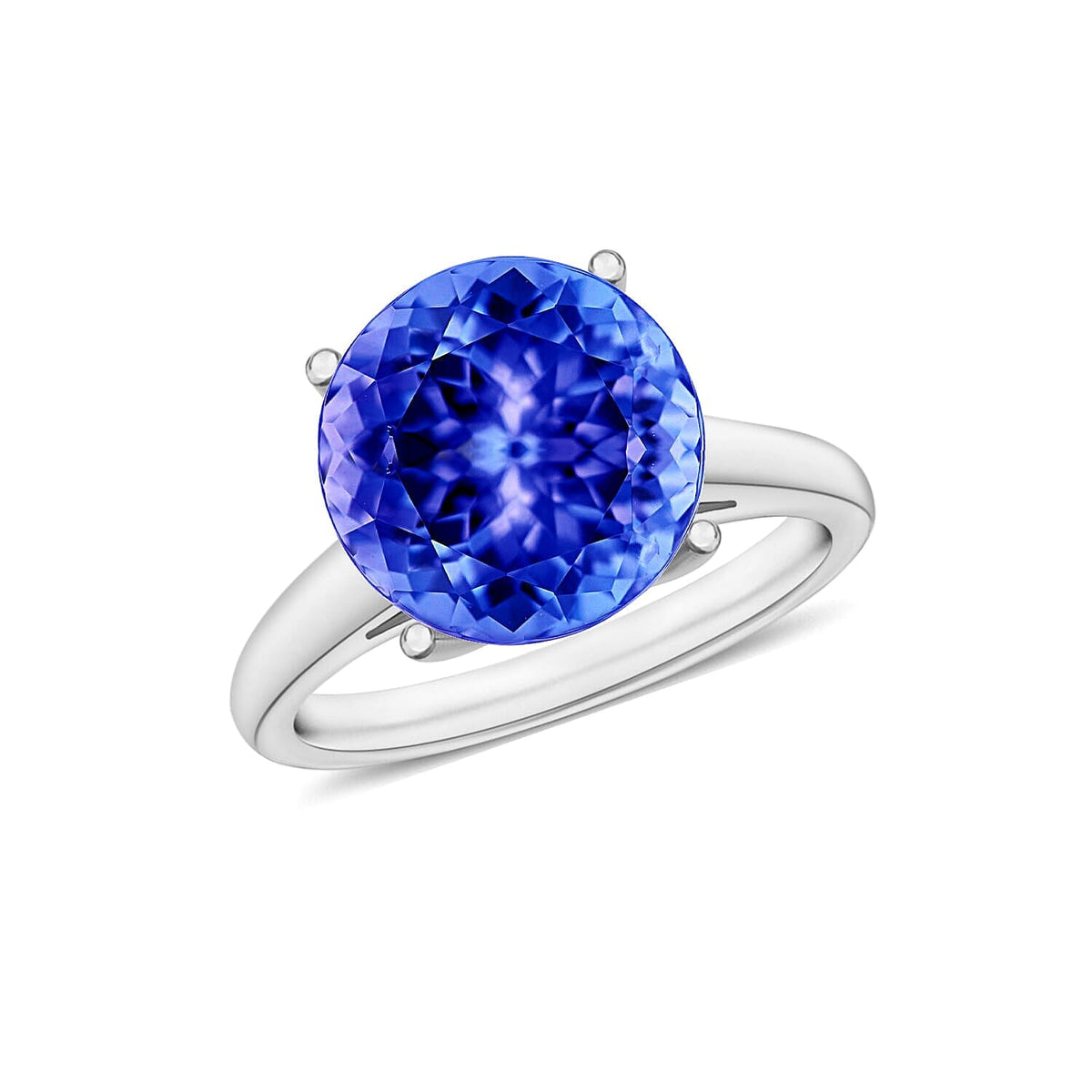 Tanzanite Solitaire Ring in Platinum Over Sterling Silver (Size 10) 1.45 ctw