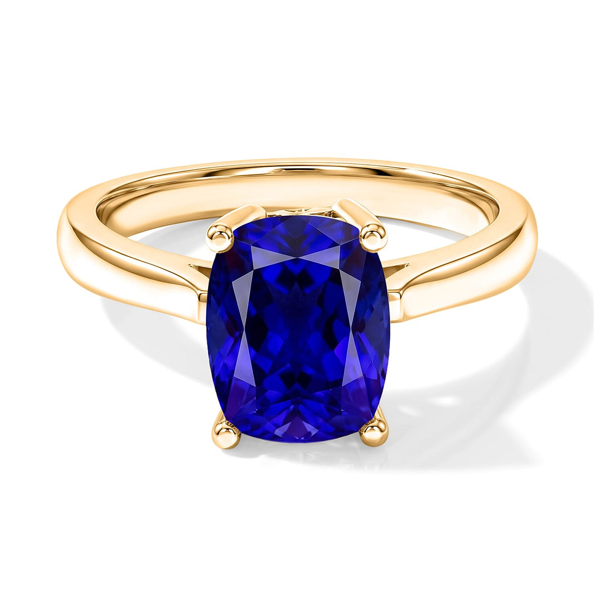Tanzanite Solitaire Ring in Platinum Over Sterling Silver (Size 10) 1.40 ctw