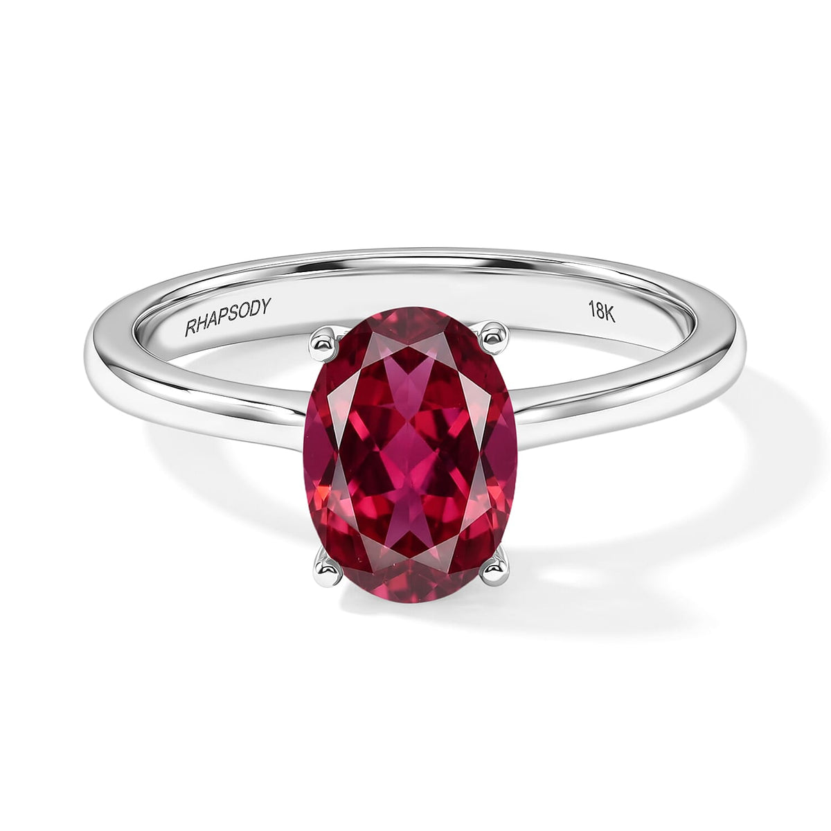 Ouro Fino Rubellite Solitaire Ring in Platinum Over Sterling Silver (Size 10.0) 1.30 ctw
