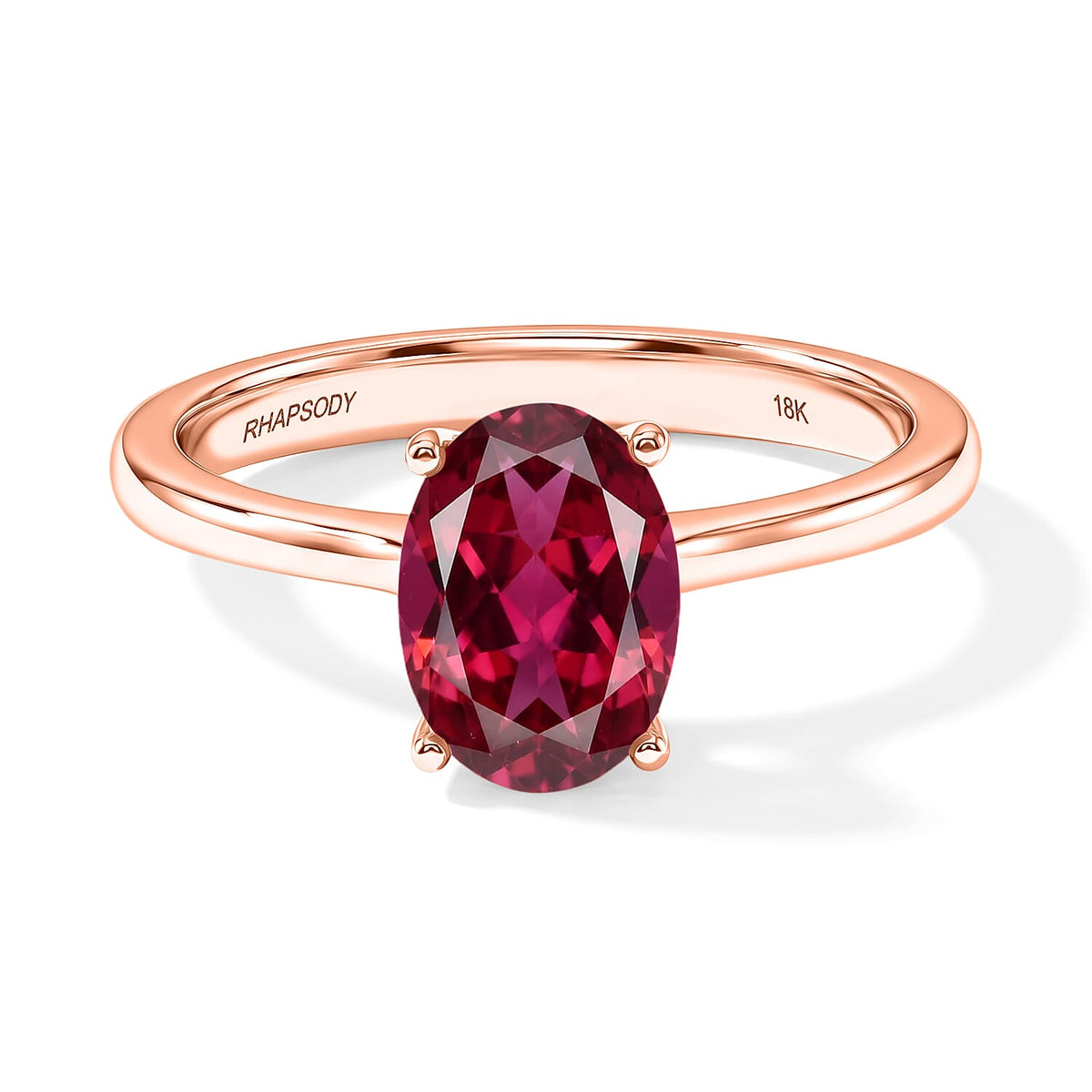 Ouro Fino Rubellite Solitaire Ring in Platinum Over Sterling Silver (Size 10.0) 1.30 ctw