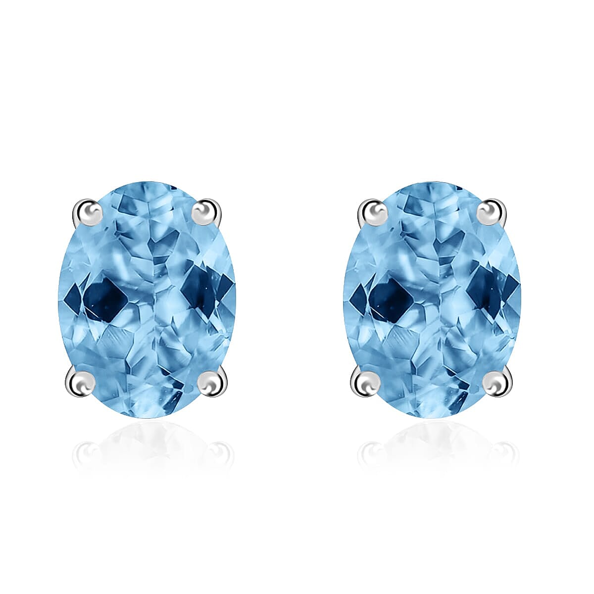 Tanzanite Solitaire Stud Earrings in Platinum Over Sterling Silver 1.65 ctw