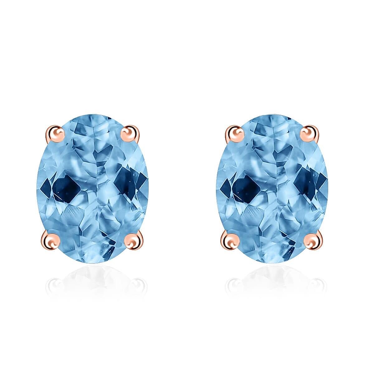Tanzanite Solitaire Stud Earrings in Platinum Over Sterling Silver 1.65 ctw